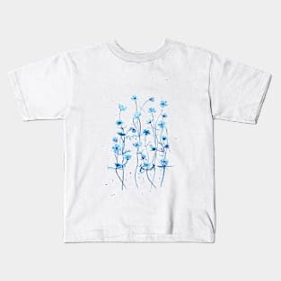 Blue cosmos flowers Kids T-Shirt